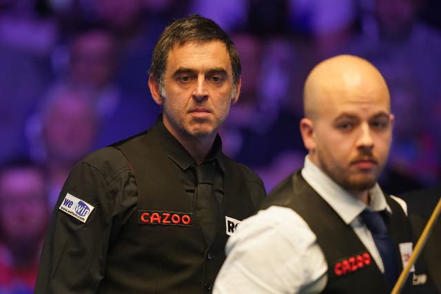 <p>Ronnie O’Sullivan on his way to defeating  Luca Brecel</p>